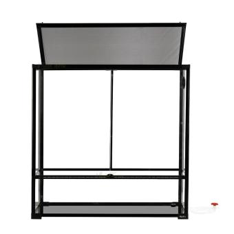 Glazen paludarium met geïntegreerde waterlijn