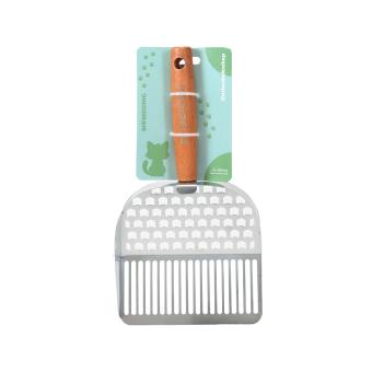 Kattenbakschep van roestvrij staal met grote openingen voor tofu vulling