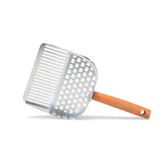 RVS kattenbakschep met houten handvat voor tofu kattenbakvulling