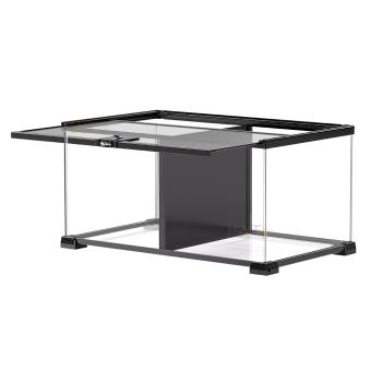 Glazen knock down habitat met divider en metalen ventilatiedeksel