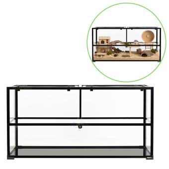 Extra hoog knaagdierterrarium met diepe bodemrand