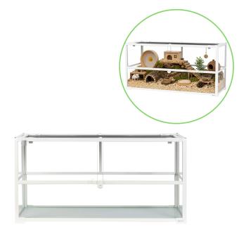 Glazen terrarium met witte aluminium profielen