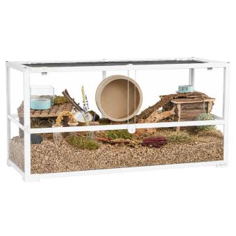 Wit terrarium van glas in 100 x 40 x 50 cm