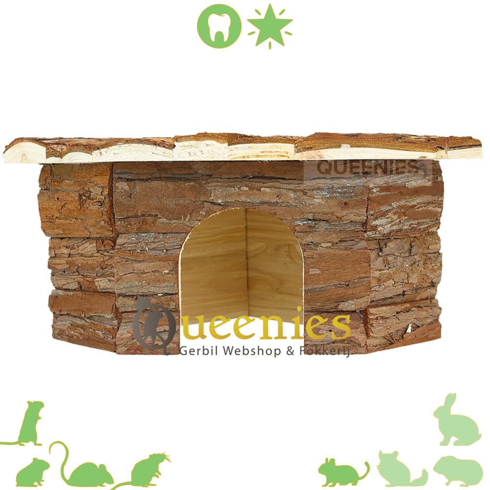 Hoekhuis Jesper 32 cm en een gerbil rat of loopwiel