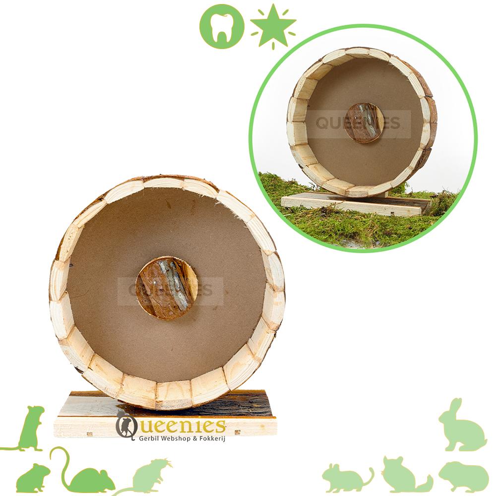Loopwiel van natuurlijk hout voor Hamster en Muis