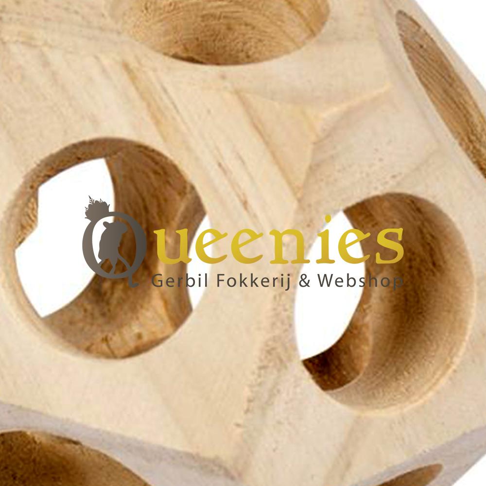 Gerbil speelbal van hout en gaten