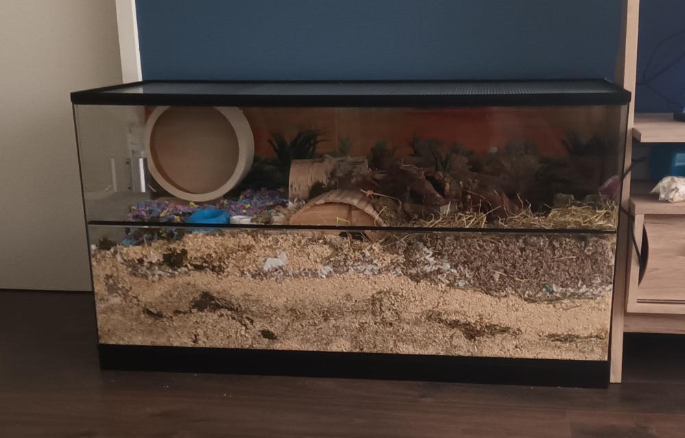 120x50x60 Hamster Terrarium met schuifruiten zonder plateaus