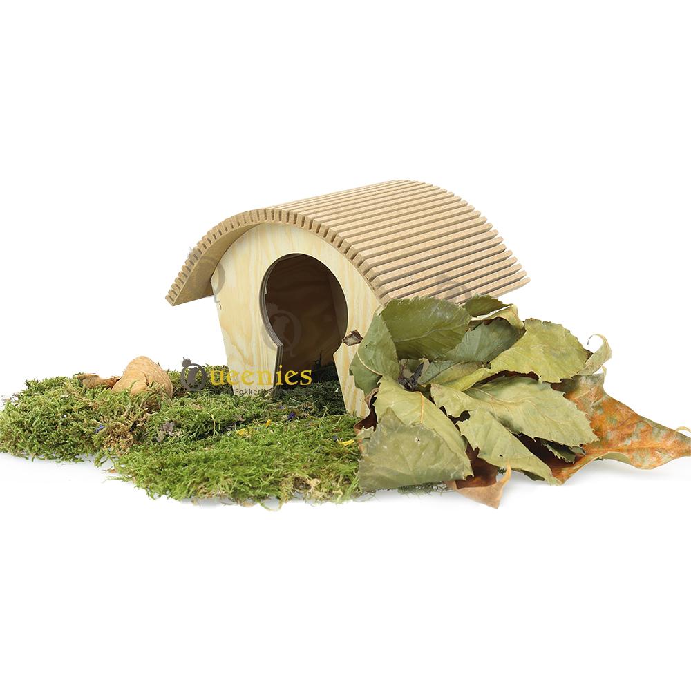 Gedroogd mos gebruiken bij hamster huisjes geeft nieuwe ervaring