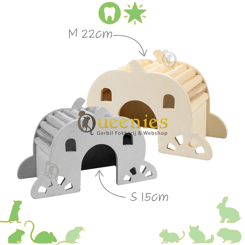 Goudhamsterhuisje van blank hout