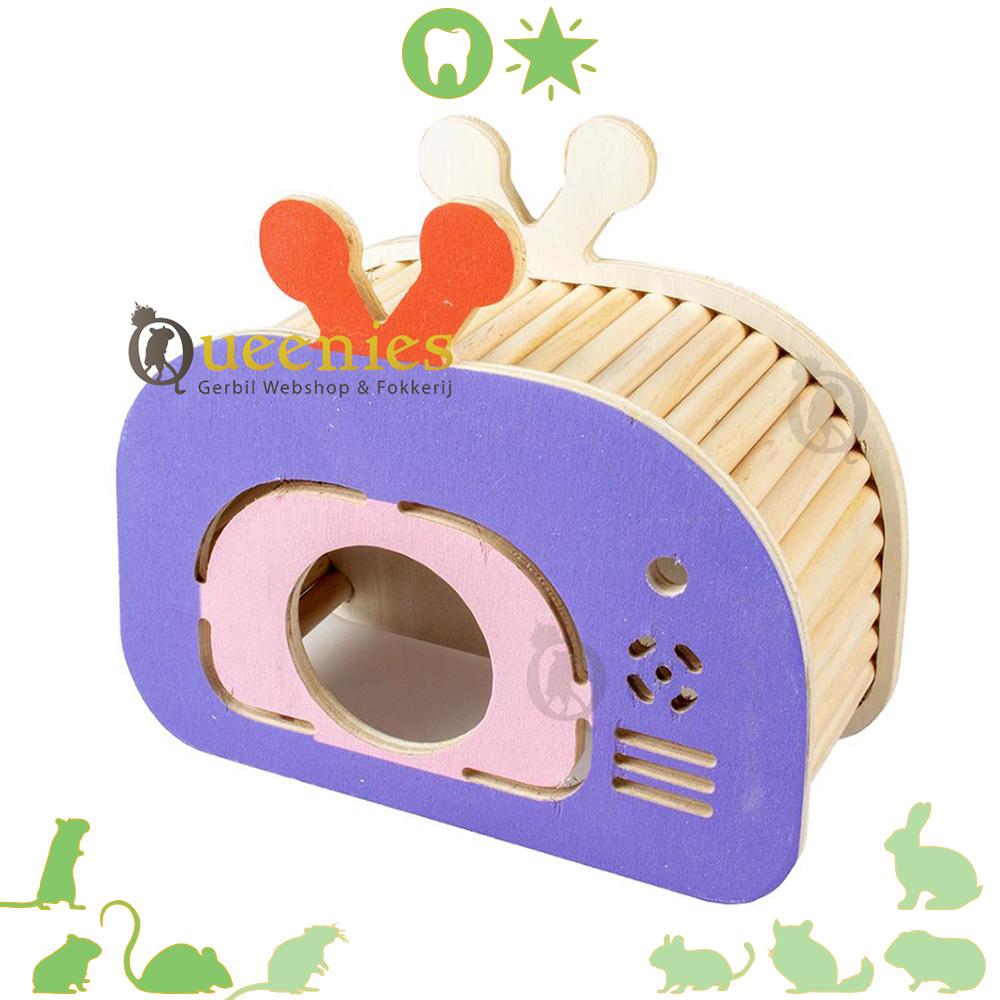Knaagdieren TV met Speelhuis 19 cm