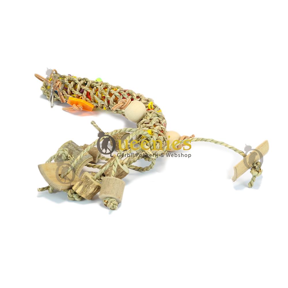 Zeegras met houtblokjes in muizen terrarium