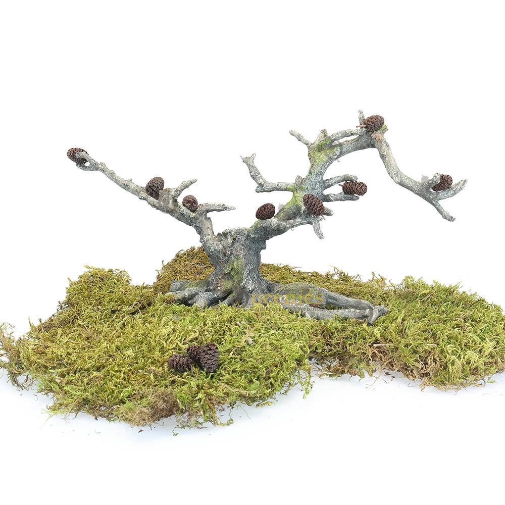 Gedroogd mos op hamsterscape boom toevoegen