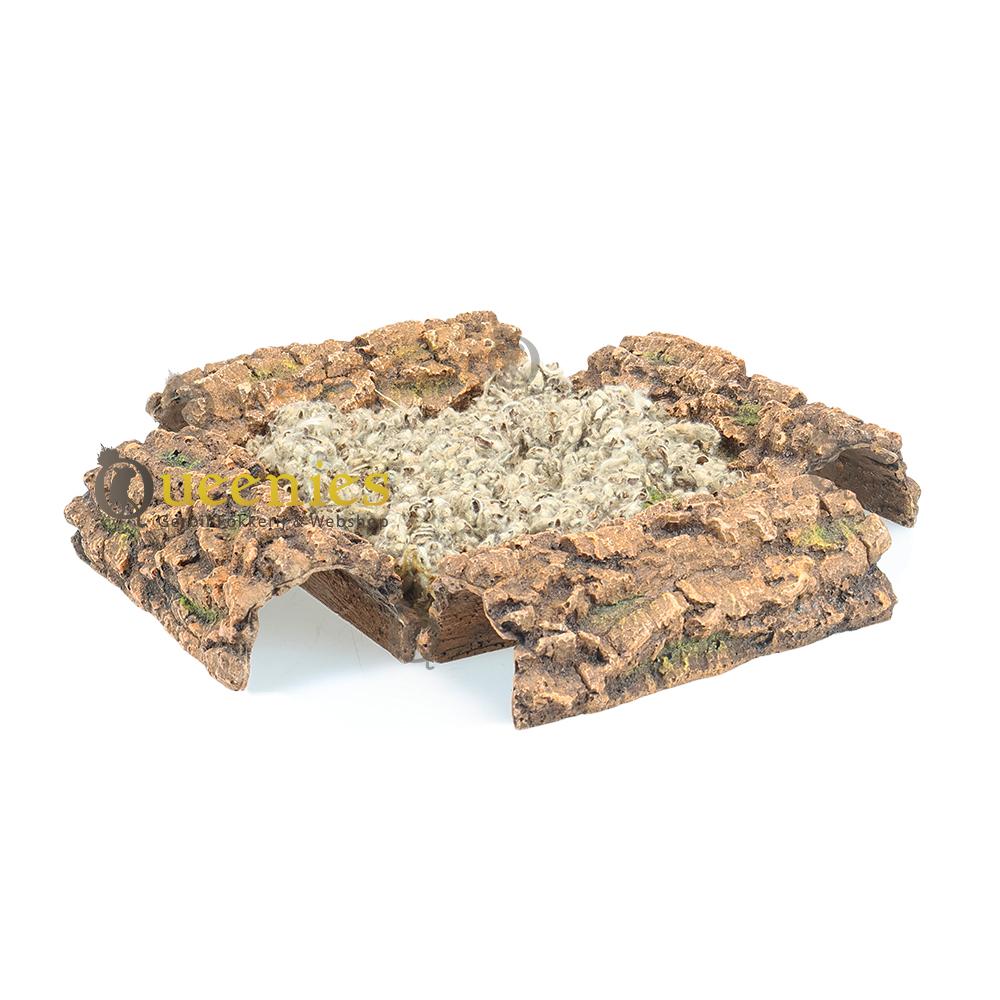 Zandbad van hooi gemaakt van Kurk hars