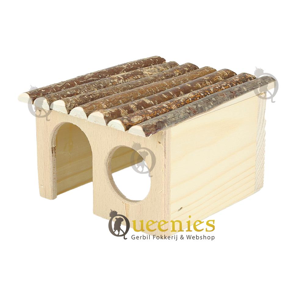 Hazelnoot huis vierkant 12 cm