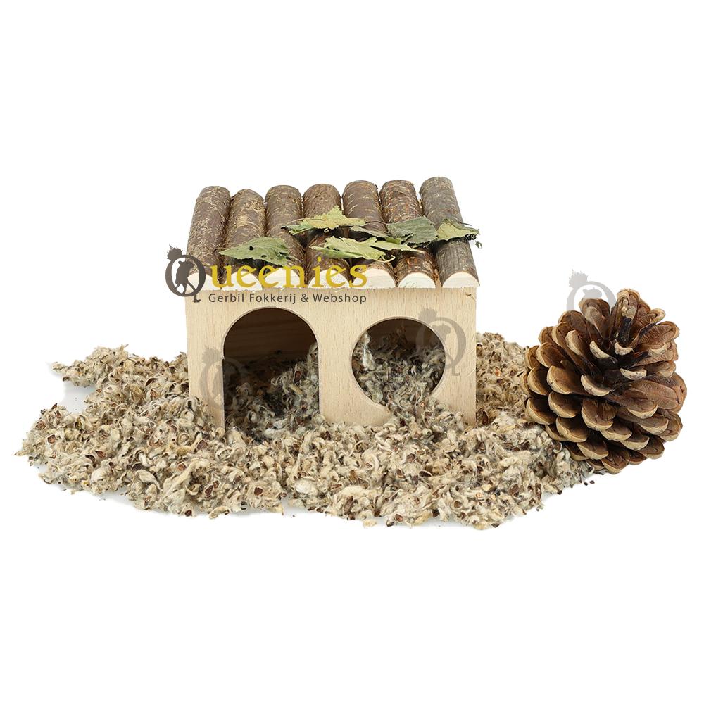 Hazelnoot huis vierkant 12 cm