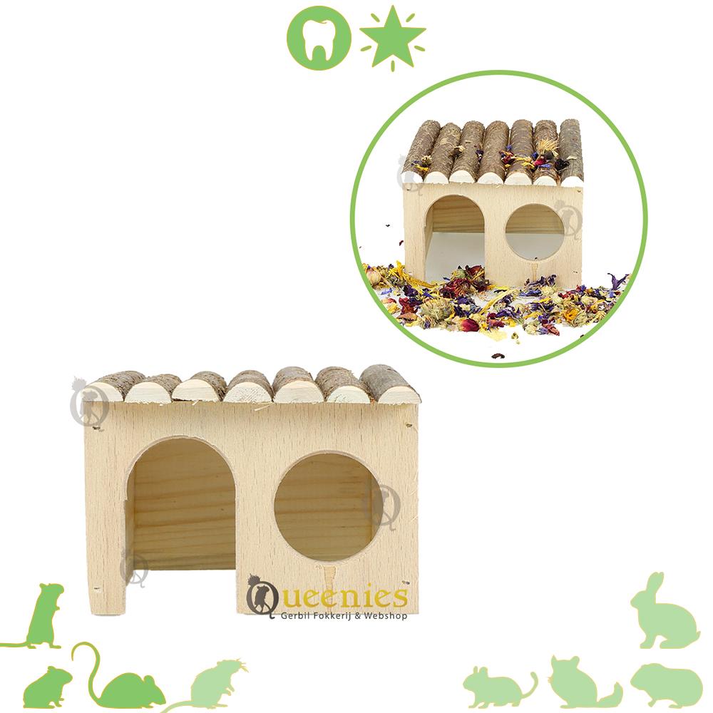 Hazelnoot huis vierkant 12 cm