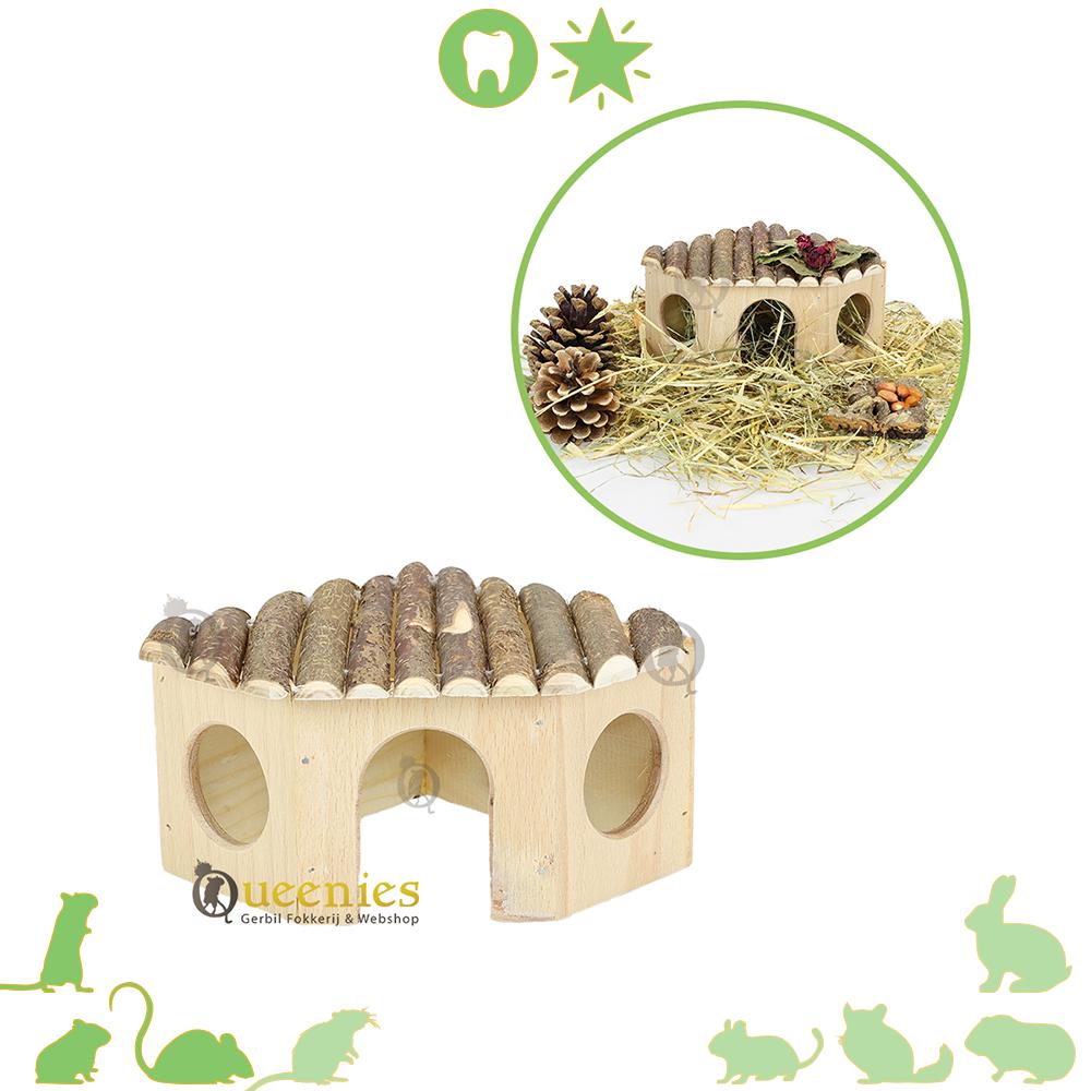 Hoekwoning met Hazelnoot dak voor Hamsters of Gerbils - Knaagdierhuisjes