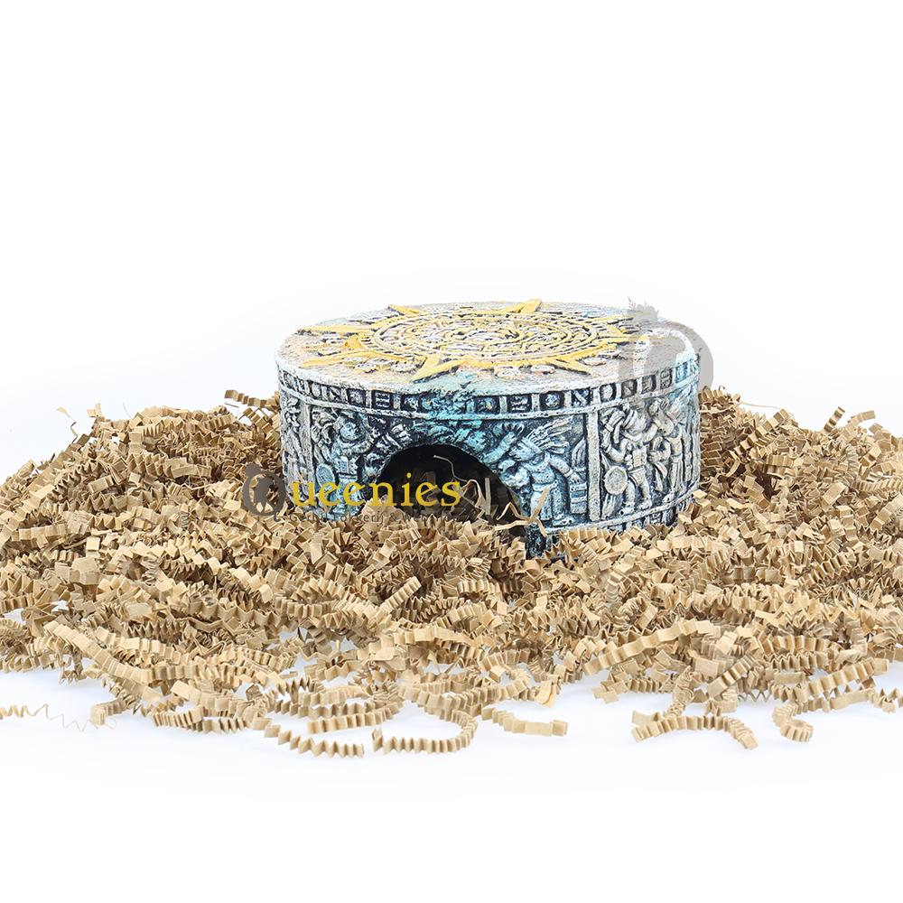 Aztec schuilgrot met plat dak en prehistorisch thema