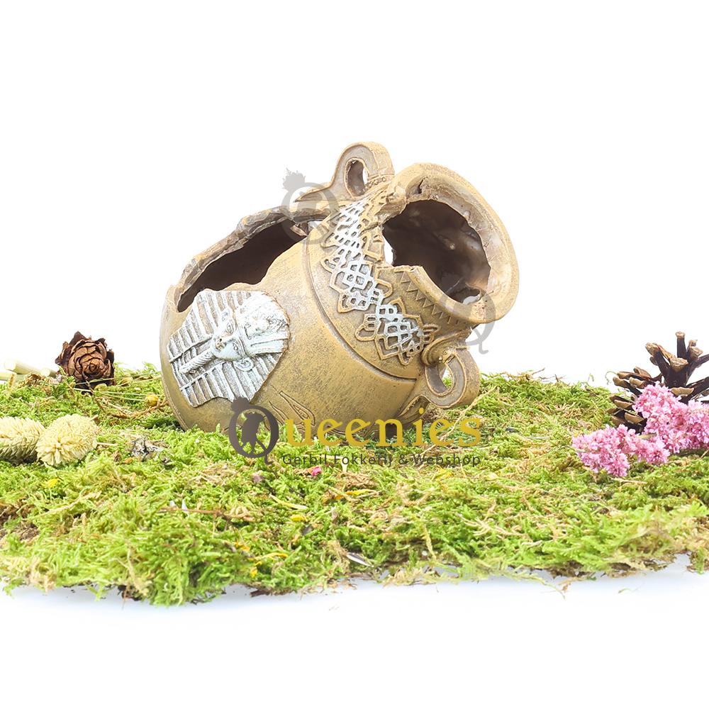 Knaagdieren schuilplaats met kruik van kunsthars