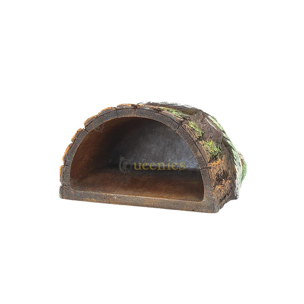 Open voorkant van het huisje