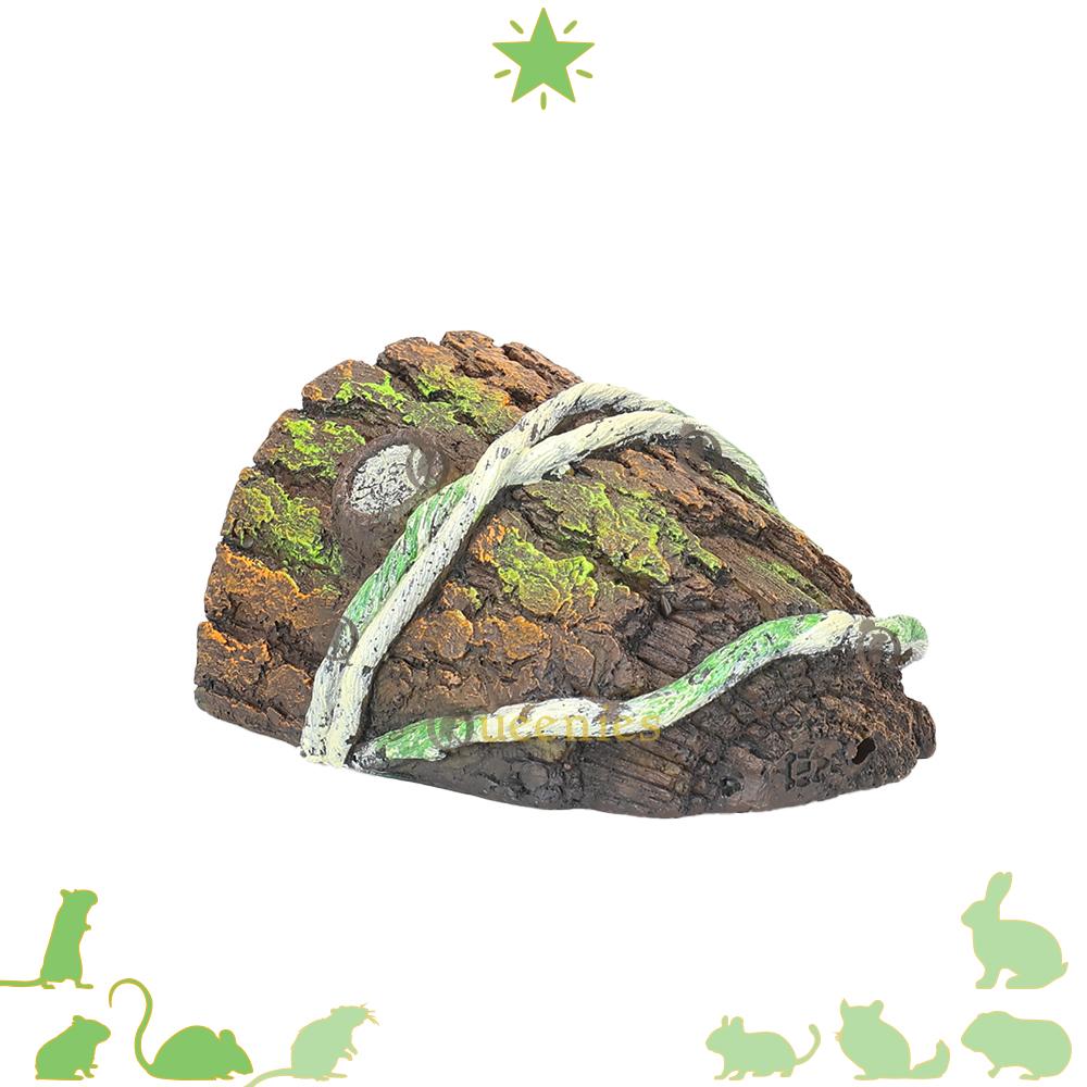 Boomstamhuisje met touwdetails