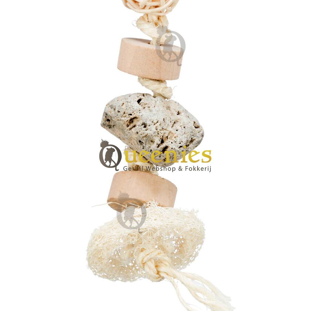 Klimtouw met Kokosnoot en Rotan 35 cm - Klim speelgoed voor Gerbils