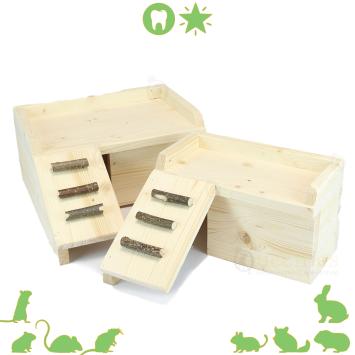 Houten plateau voor Cavia's en Konijnen