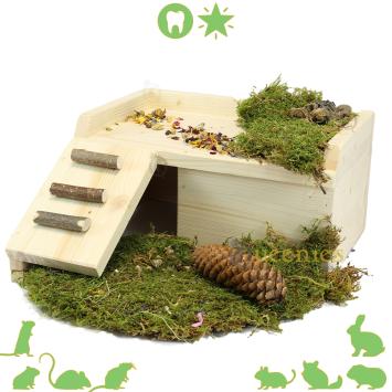 Hamsterscape houten plateau voor Goudhamster