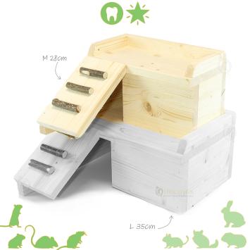 Hamster plateau van hout met slaaphuis