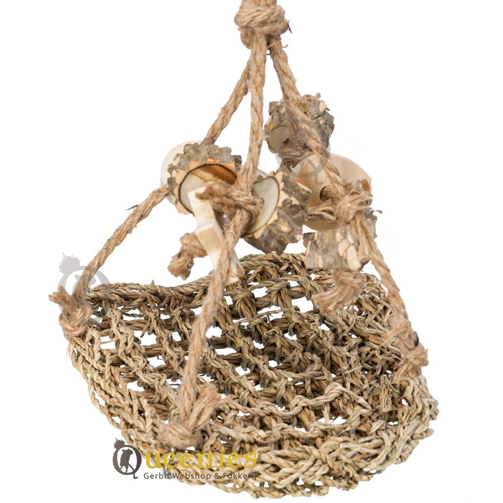 Vogel en papegaaien speelgoed van zeegras met schommel