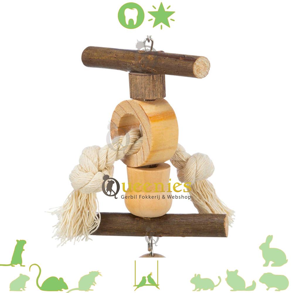 Houten speeltje voor valkparkieten