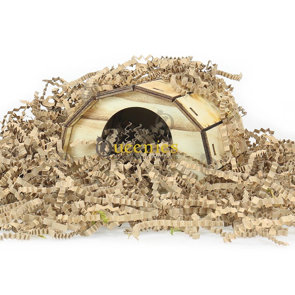 Goudhamster huisje van gevlamd hout