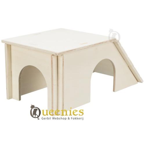 Blank houten huis voor Cavia's