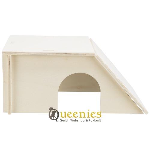 Blank houten huis voor Konijnen