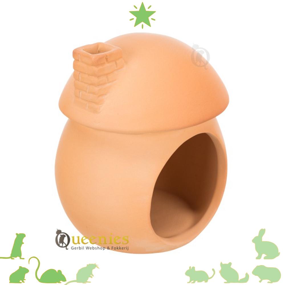 Rond Keramiek huis met schoorsteen