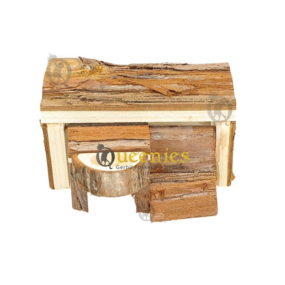 Muizenhuis met plat dak en voerbak