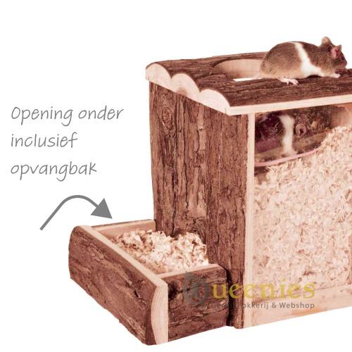 Graaftoren als hamsterspeelgoed bij hamsterscaping