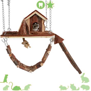 Houten hangende speelplaats voor knaagdieren