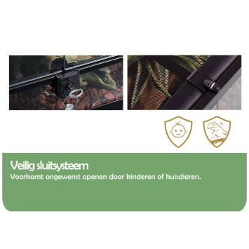 Terrarium met veilig sluitsysteem