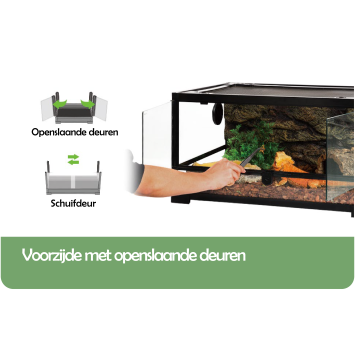 Terrarium met openslaande deuren aan de voorzijde