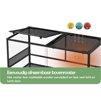 Terrarium met afneembaar bovenrooster