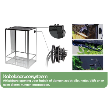 Terrarium met kabeldoorvoersysteem