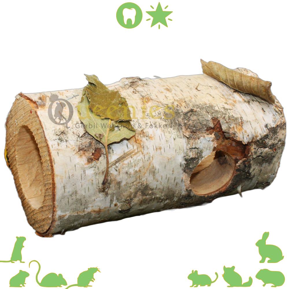 Berken tunnel voor hamsterscaping 20 cm