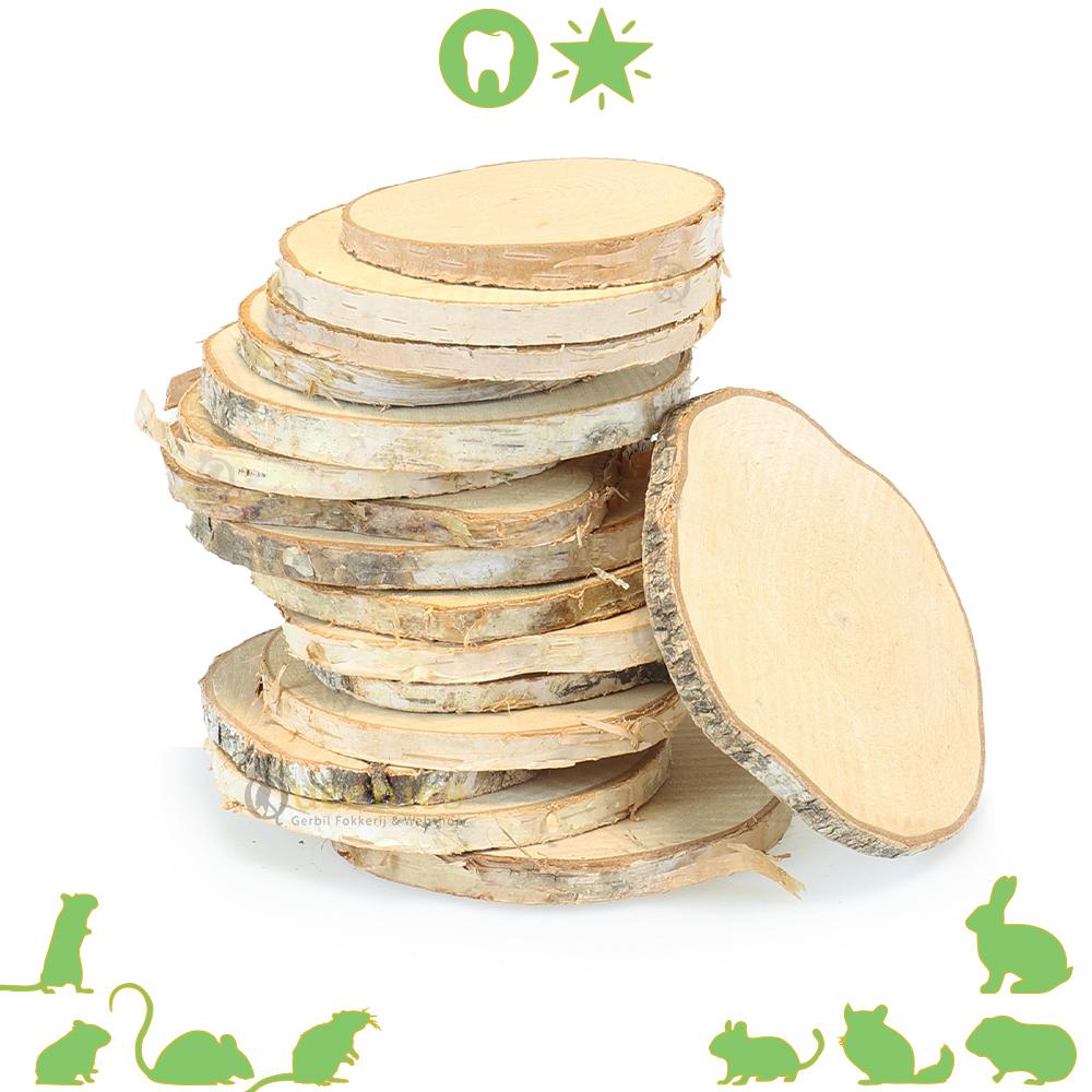 Berken schijven groot voor hamsterscaping