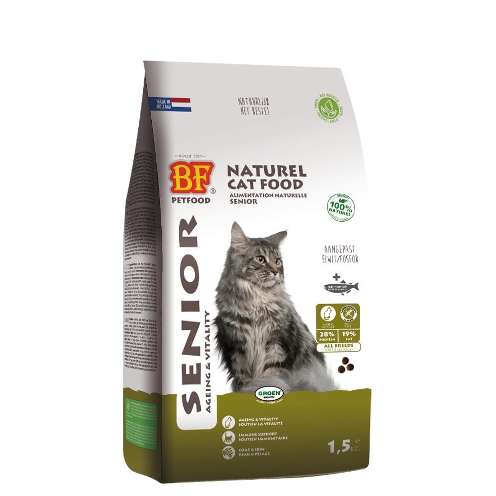 Natuurlijk kattenvoer voor senior katten, rijk aan glucosamine en chondroïtine