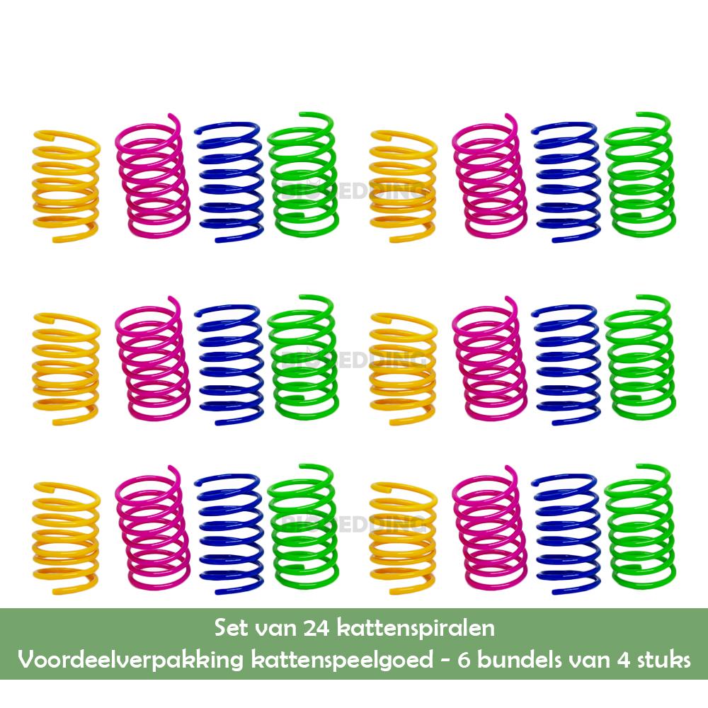 Veilig kattenspeelgoed zonder metaal – springveren in set van 4