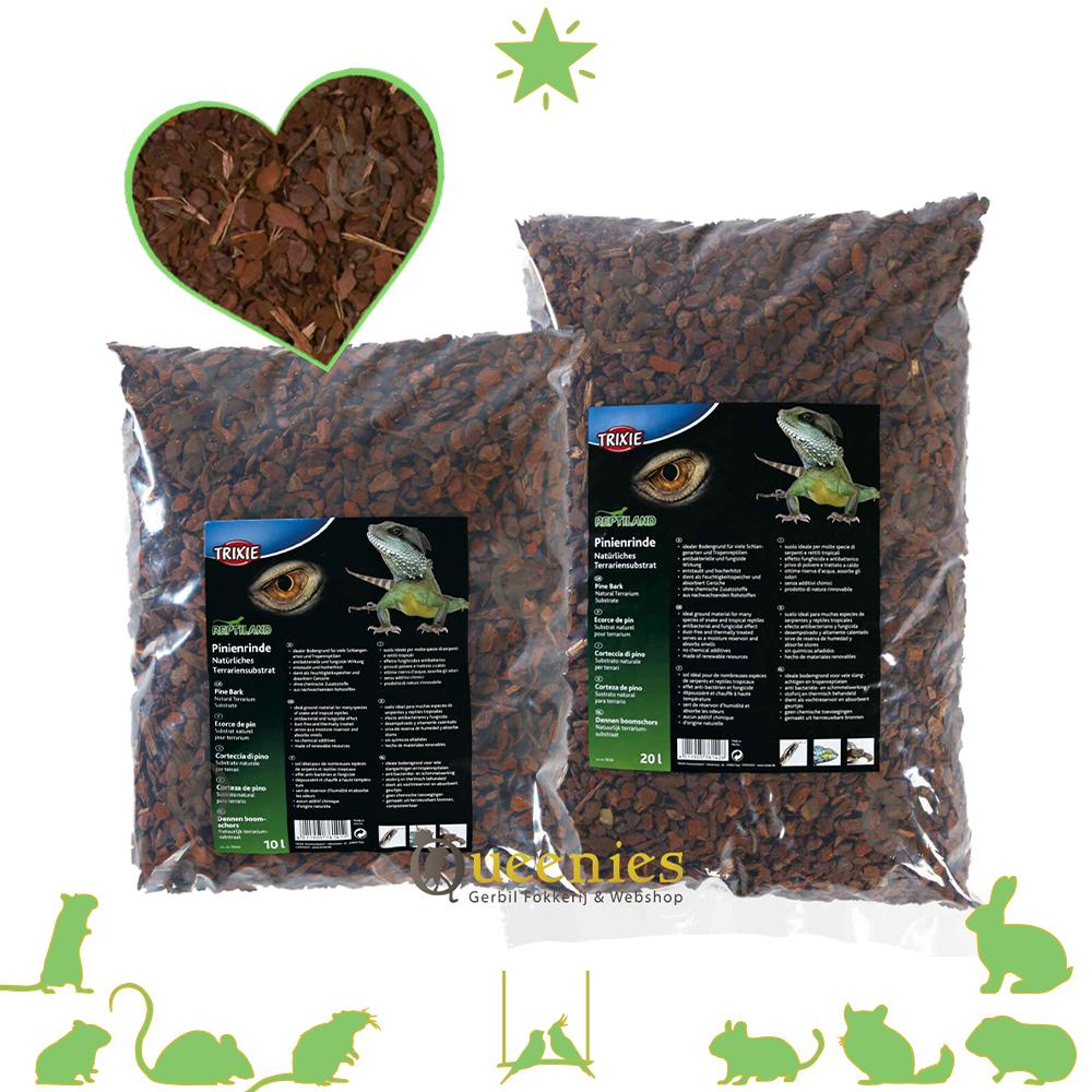 Pijnboomschors bodembedekking voor knaagdieren