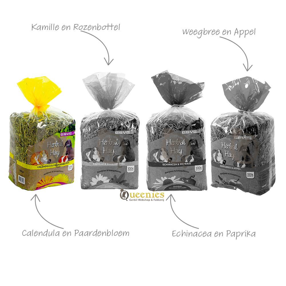 Paardenbloem en goudsbloem hooi voor Gerbils en Dwerghamsters