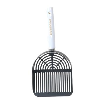 Kattenbakschep met brede schep en wit handvat