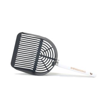 Carbon steel kattenbakschep met wit handvat